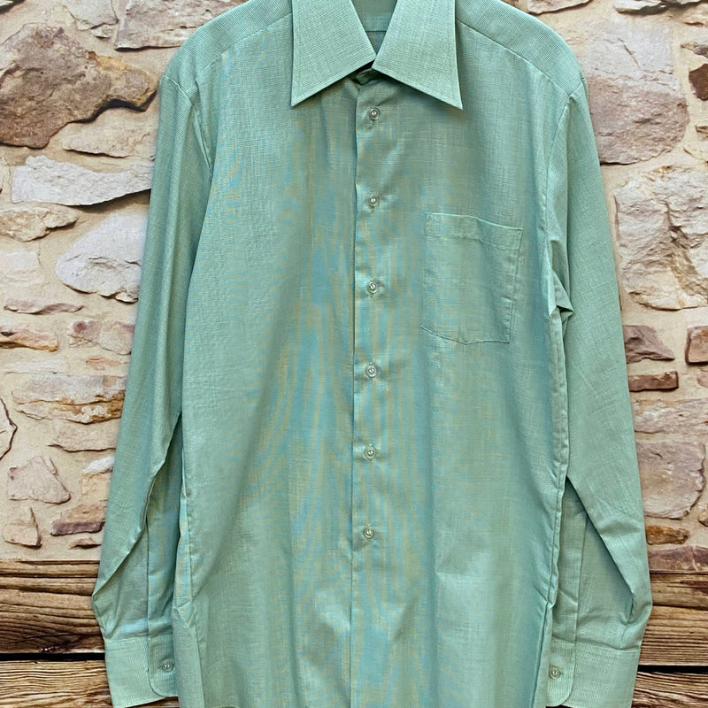 „Vintage Herrenhemd grün 70er Jahre großer Kragen Größe 38“