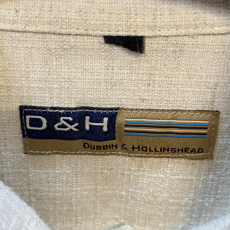 „Vintage Hemd Herren creme Etikett D&H Dubbin Hollinshead Detail“