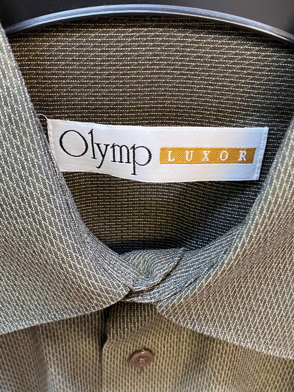 „Vintage Hemd Herren grün Etikett Olymp Luxor Detail“