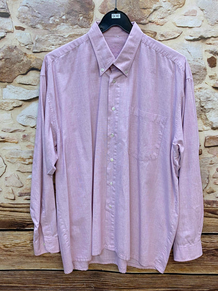„Vintage Herrenhemd rosa Größe 40 Button Down elegant Brusttasche