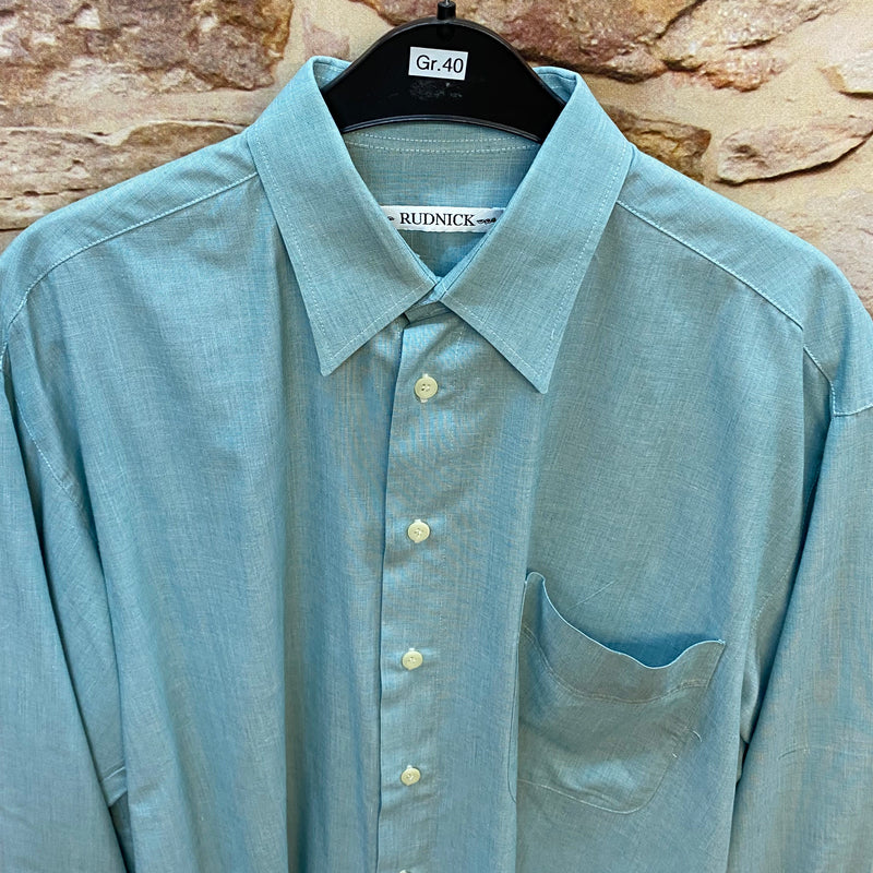 „Vintage Hemd Herren türkis Detail Kragen elegant zeitlos“