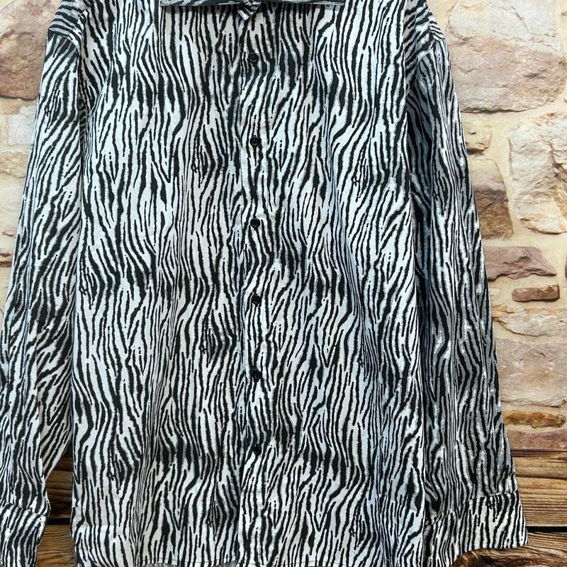 „Vintage Hemd Herren Zebra Muster Größe M Gesamtansicht“