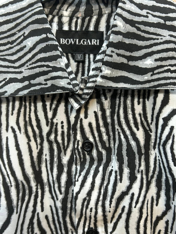 „Vintage Hemd Herren Animal Print Detail Kragen Zebra“