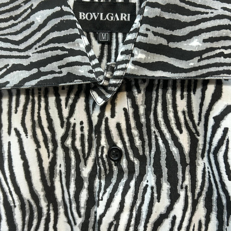 „Vintage Hemd Herren Animal Print Detail Kragen Zebra“