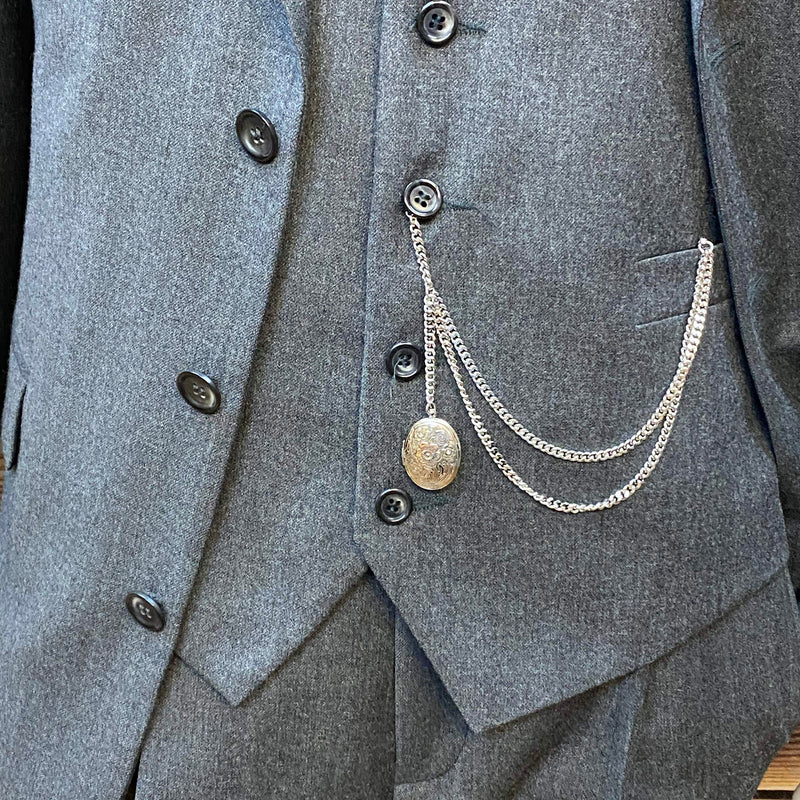 Vintage 20er Jahre Herren Outfit Schurwolle Grau – Peaky Blinders Stil Komplettset Gr. 102