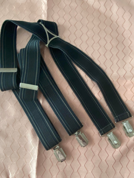 Vintage Herren-Hosenträger in Dunkelblau mit X-Form