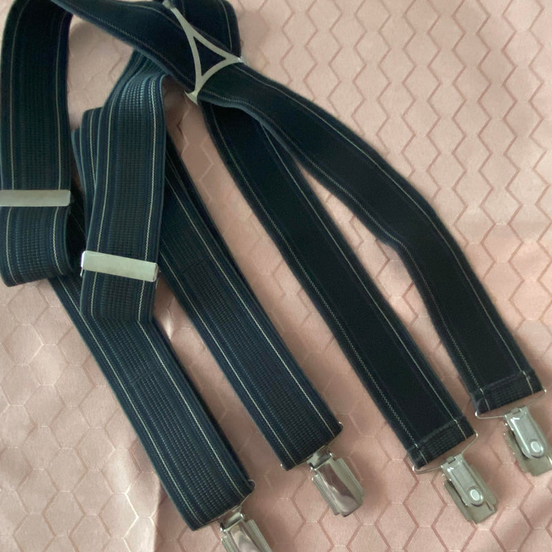 Vintage Herren-Hosenträger in Dunkelblau mit X-Form