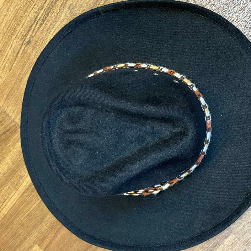 Schwarzer Vintage Cowboyhut von Stars & Stripes mit gewebtem Hutband und breiter Krempe, Ansicht 3