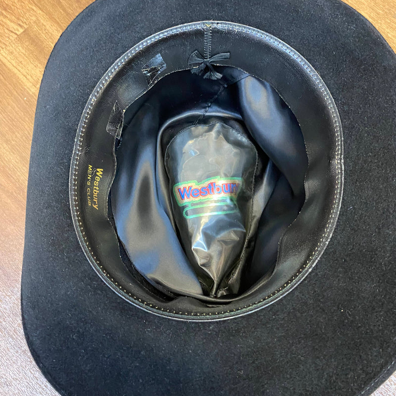 Schwarzer Vintage Fedora Westbury Gr. 59