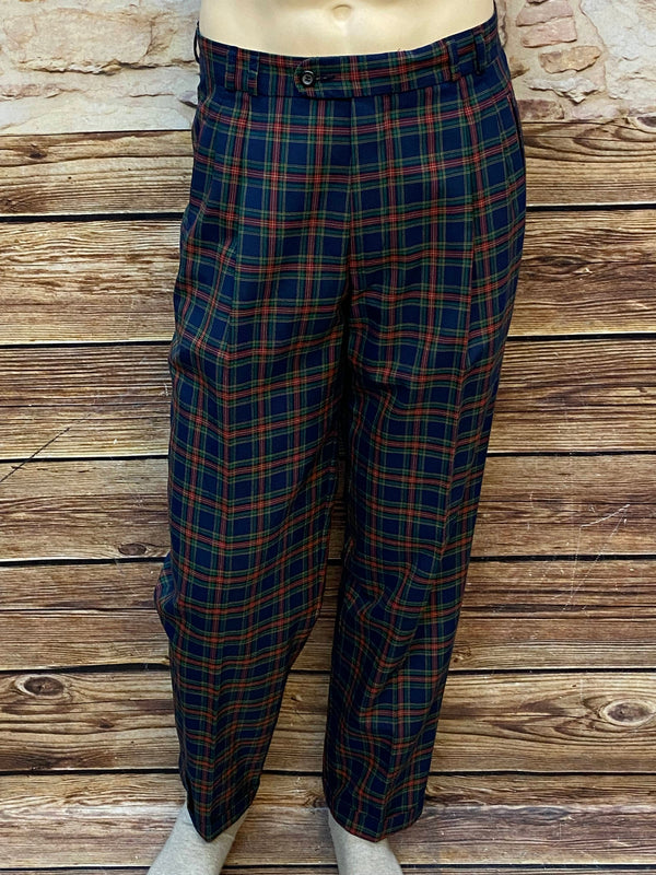 „Vintage Herren Karohose Tartan Muster 80er Jahre Größe 50 blau grün rot“