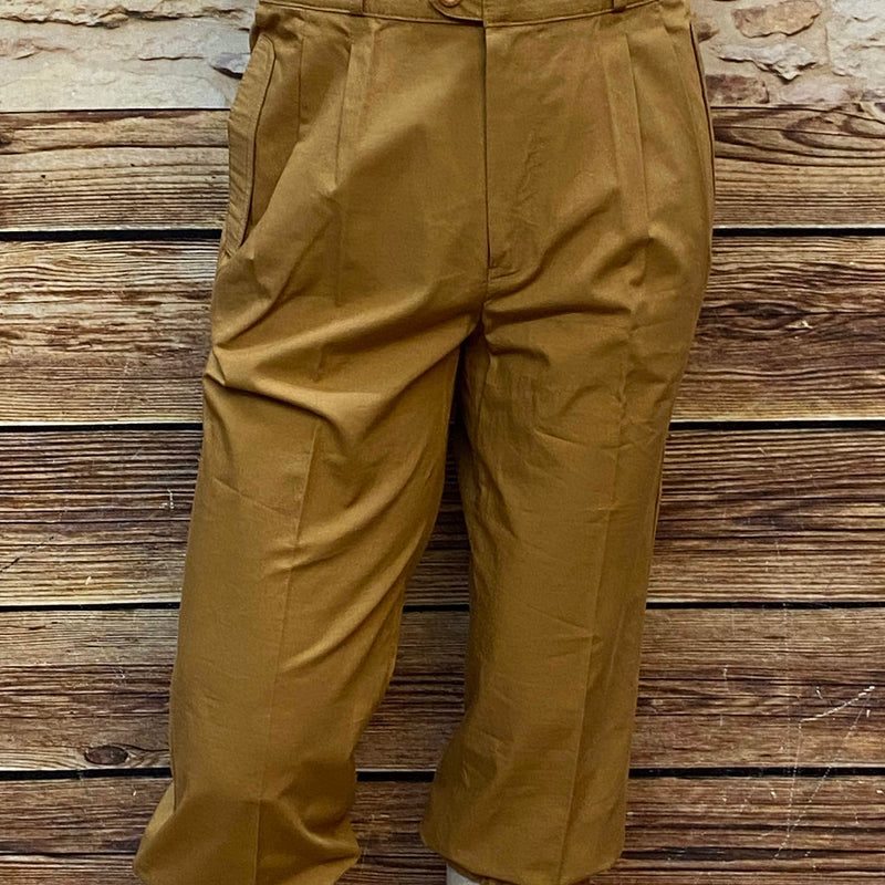 Herren-Knickerbocker in Camelbraun, Gr. 48, 20er-Jahre-Stil mit Bundfalten und elastischen Saumbündchen, ungetragen, 100 % Baumwolle, Made in West-Germany.