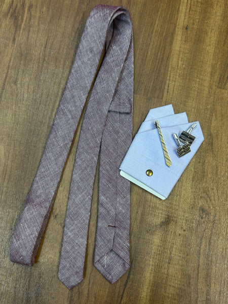 Vintage Accessoires Set Herren mit Krawatte, Einstecktuch, Krawattennadel und Manschettenknöpfen