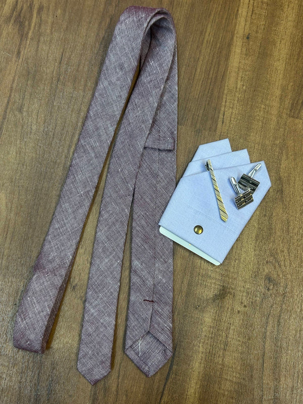 Vintage Accessoires Set Herren mit Krawatte, Einstecktuch, Krawattennadel und Manschettenknöpfen