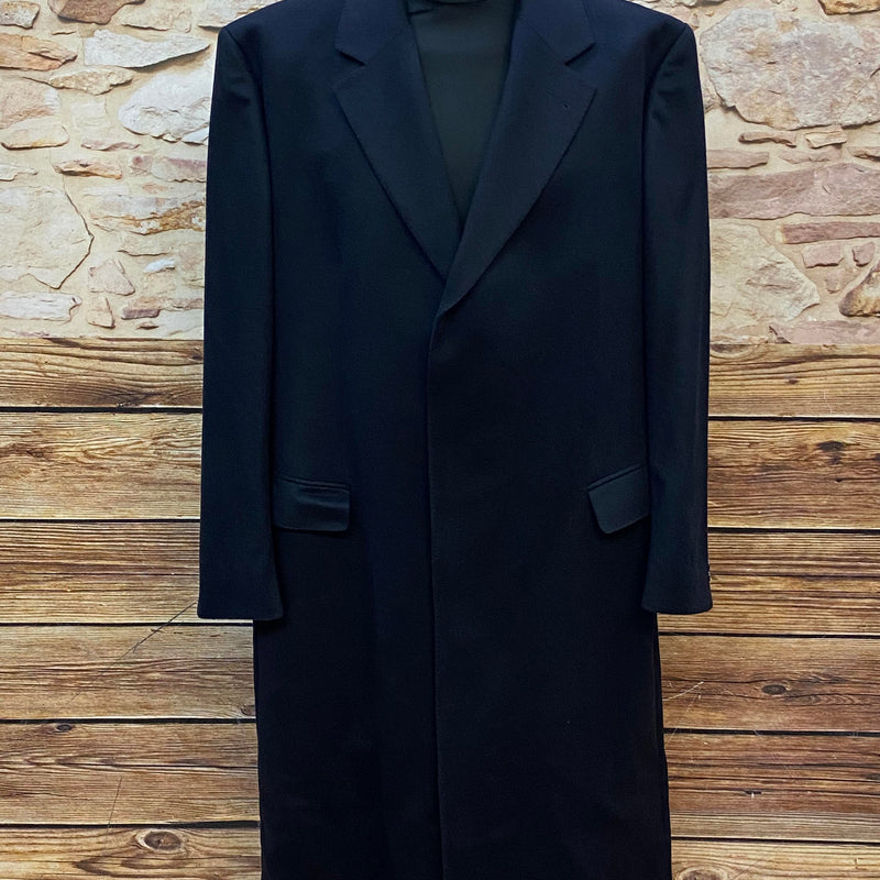 „Vintage Herrenmantel dunkelblau Cashmere lang Größe 56 elegant“