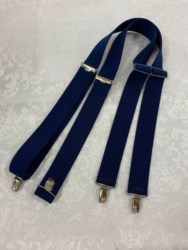 Vintage Hosenträger dunkelblau H-Form