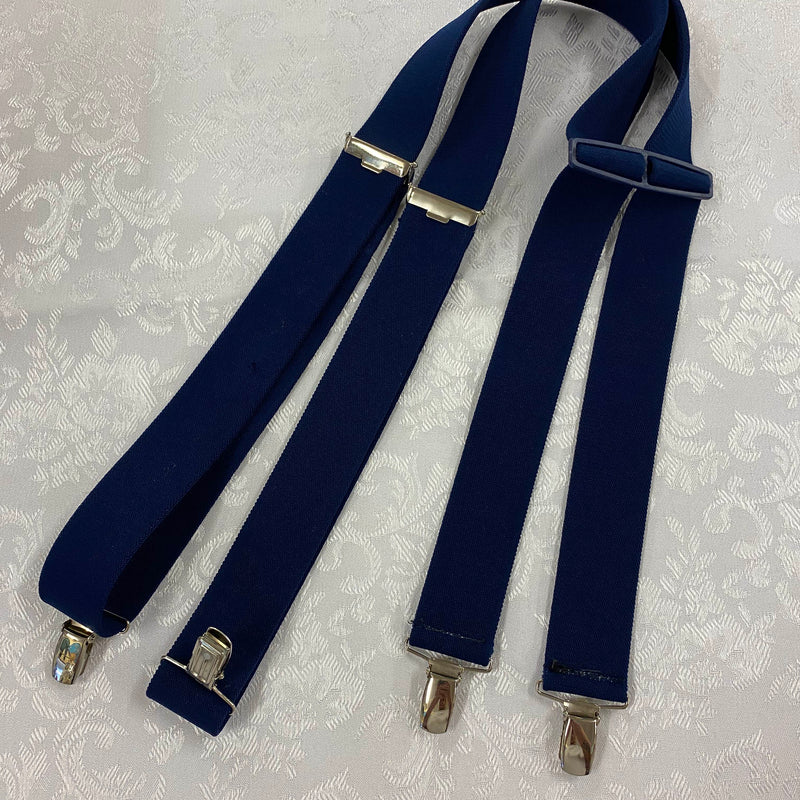 Vintage Hosenträger dunkelblau H-Form