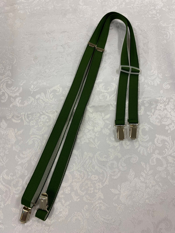 „Schmale grüne Vintage Hosenträger mit parallel verlaufenden Rückenträgern“