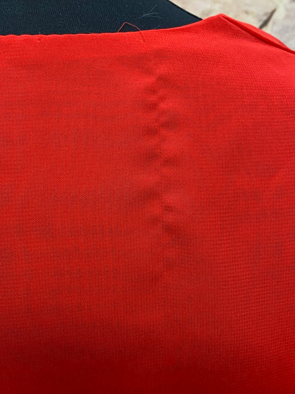 Vintage Bolero Rot mit Volantärmeln 1970er Jahre Gr. 36, Ansicht 4