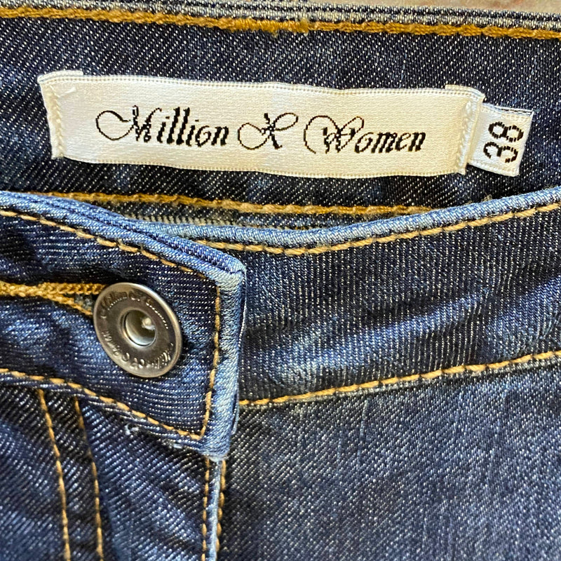 Vintage Damen Jeans Dunkelblau – Million X Women Straight Leg Gr. 38
