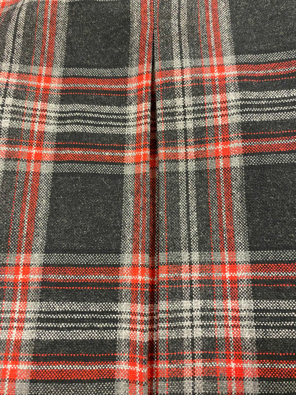 „Vintage Rock Detail Karomuster schwarz rot Wollstoff Retro Stil“