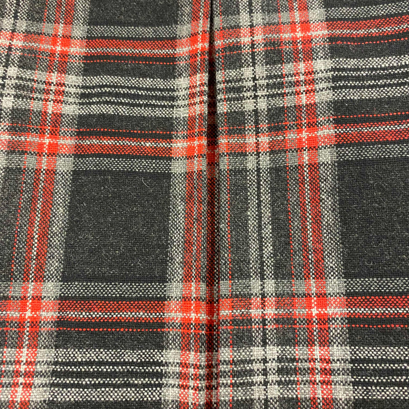 „Vintage Rock Detail Karomuster schwarz rot Wollstoff Retro Stil“