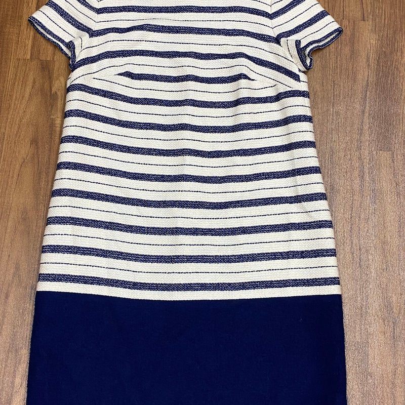 Damen Kleid blau/weiß gestreift, tiefe Tailiie 20er Jahre Stil Gr.36