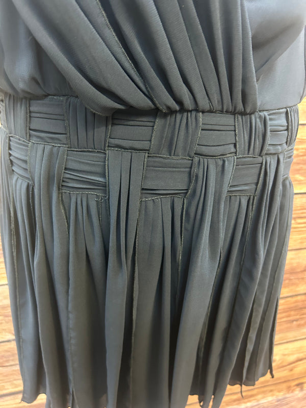 Vintage-Kleid Gr. 36 – Dunkelblau & tiefe Taille