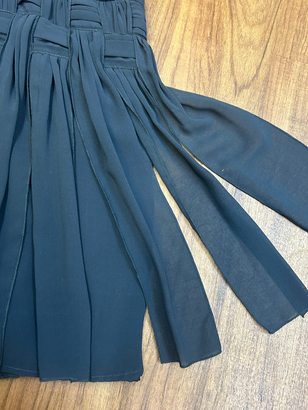 Vintage-Kleid Gr. 36 – Dunkelblau & tiefe Taille