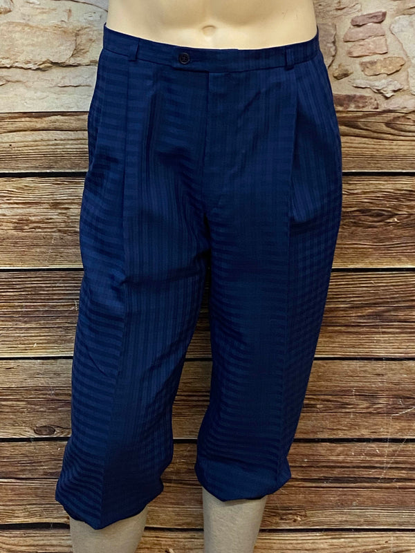 „Vintage Knickerbocker dunkelblau gestreift im 20er-Jahre-Stil, Gr. 48, ungetragen“