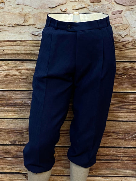 Vintage Knickerbocker Hose in Dunkelblau, Gr. 48, Heidemann, Wollmischung, 20er-Jahre-Stil