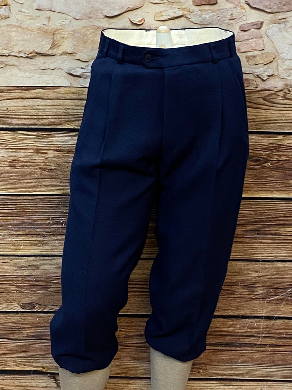 Vintage Knickerbocker Hose in Dunkelblau, Gr. 48, Heidemann, Wollmischung, 20er-Jahre-Stil