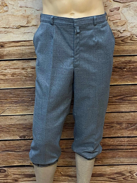 Vintage Knickerbockerhose kariert in Grau, Vorderansicht