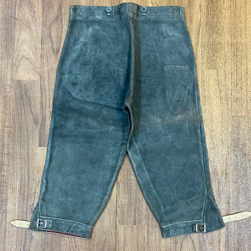 „Kniebundlederhose Vintage grau Rückseite Lederhose Herren kleine Größe“