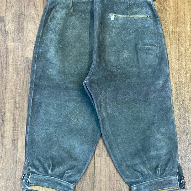 „Kniebundlederhose Herren Vintage grau Rückseite Lederhose Tracht“