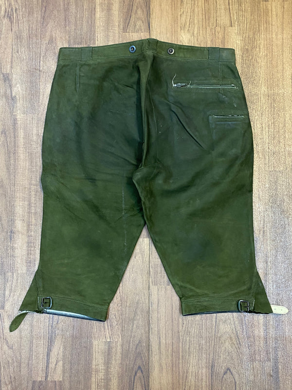 „Kniebundlederhose Herren Vintage grün Rückseite Lederhose Tracht“