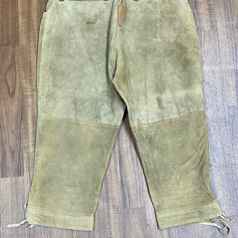 „Trachtenlederhose beige Kniebund Herren Rückseite Vintage Echtleder“