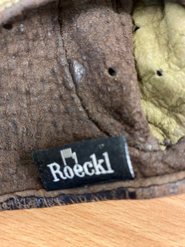 Detailaufnahme Roeckl Etikett in Vintage Fahrhandschuh