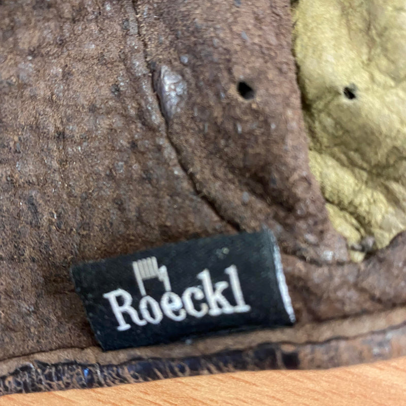 Detailaufnahme Roeckl Etikett in Vintage Fahrhandschuh