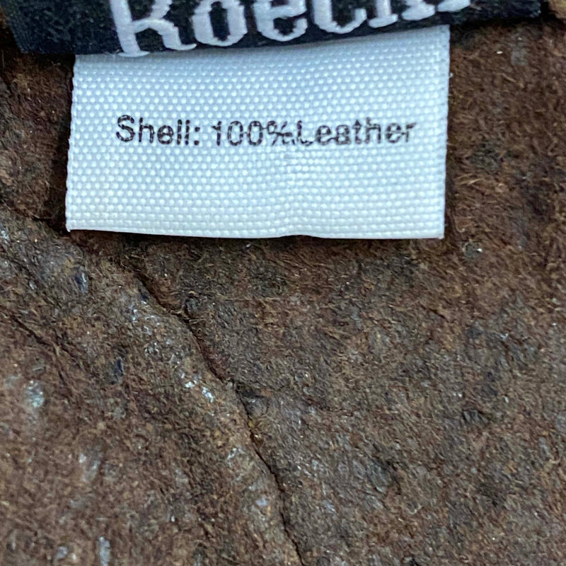 Materialetikett mit 100 Prozent Leder bei Roeckl Fahrhandschuhen