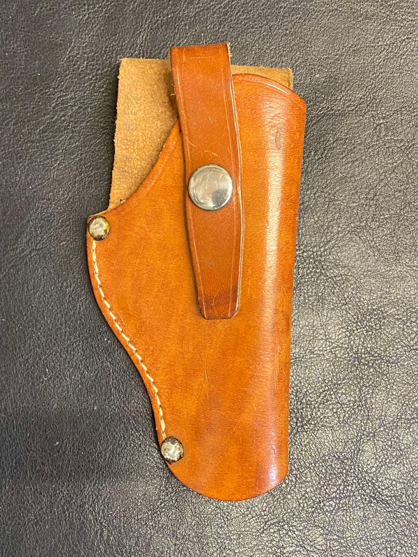 „Vintage Lederholster braun 1970er Western Echtleder mit Druckknopf“