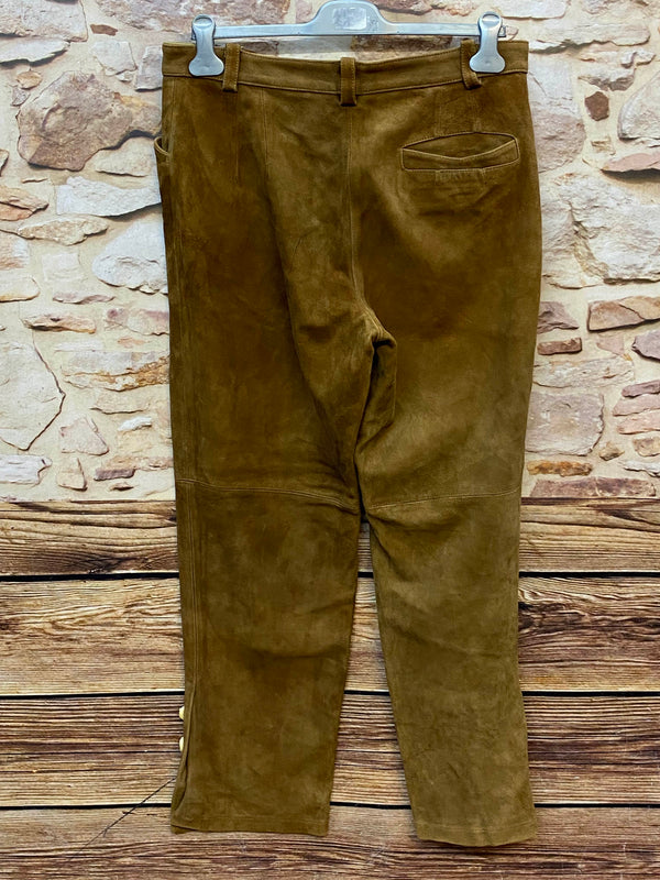 „Trachten Lederhose Herren braun Rückseite klassische Lederhose Vintage“