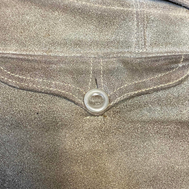 Kurze Lederhose 60er Doppelzipp Eichenlaub grau Bayern Rothenburg Unikat