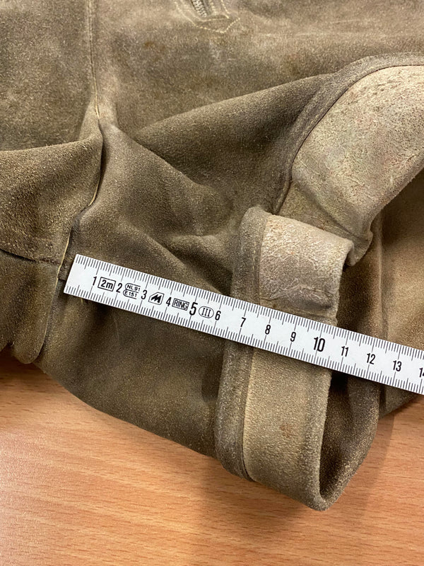 Kurze Lederhose 60er Doppelzipp Eichenlaub grau Bayern Rothenburg Unikat