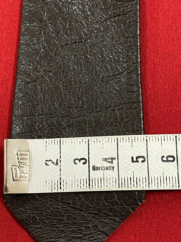 Vintage Lederkrawatte Dunkelbraun – Echtes Leder Retro Herren Krawatte