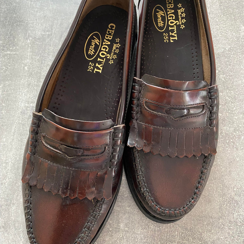 „Vintage Loafer Herren braun Leder handgefertigt mit Ledersohle elegante klassische Schuhe Größe 44“