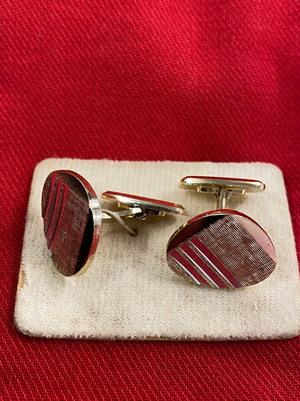 „Vintage Manschettenknöpfe mit feiner Struktur und Streifen Design“