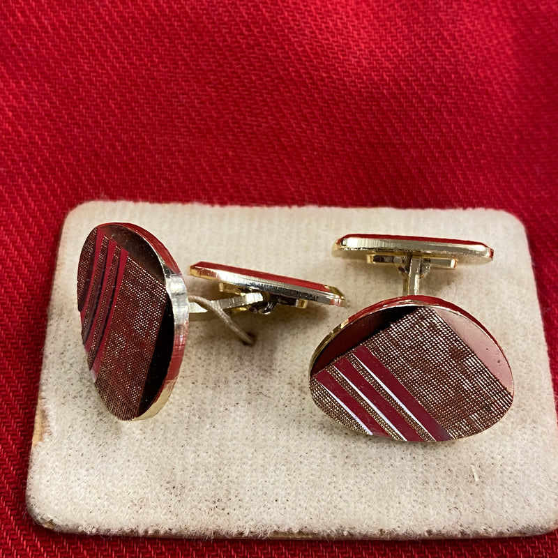 „Vintage Manschettenknöpfe mit feiner Struktur und Streifen Design“