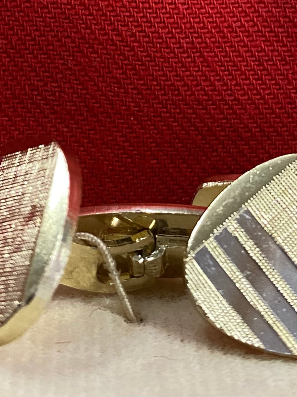 „Vergoldete Vintage Manschettenknöpfe mit geometrischem Muster“