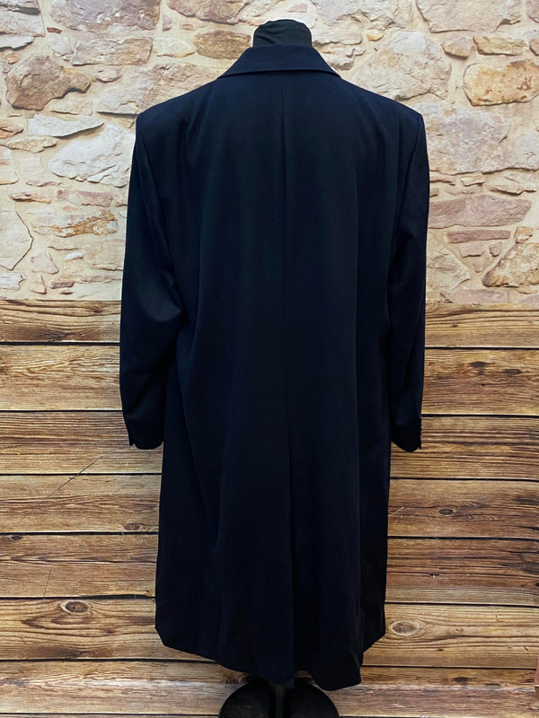 Vintage Herrenmantel Cashmere dunkelblau Gr. 56 lang elegant, Ansicht 4