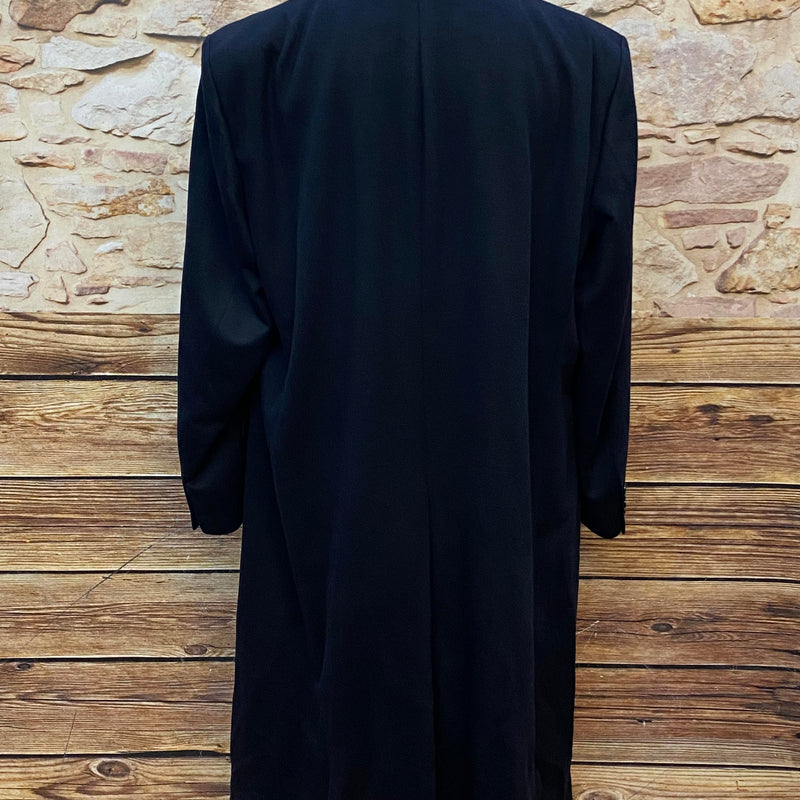 Vintage Herrenmantel Cashmere dunkelblau Gr. 56 lang elegant, Ansicht 4
